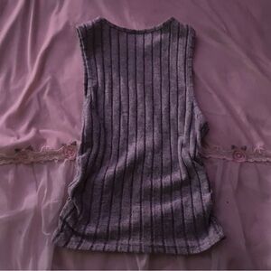 Gray Sleeveless Ribbed Top